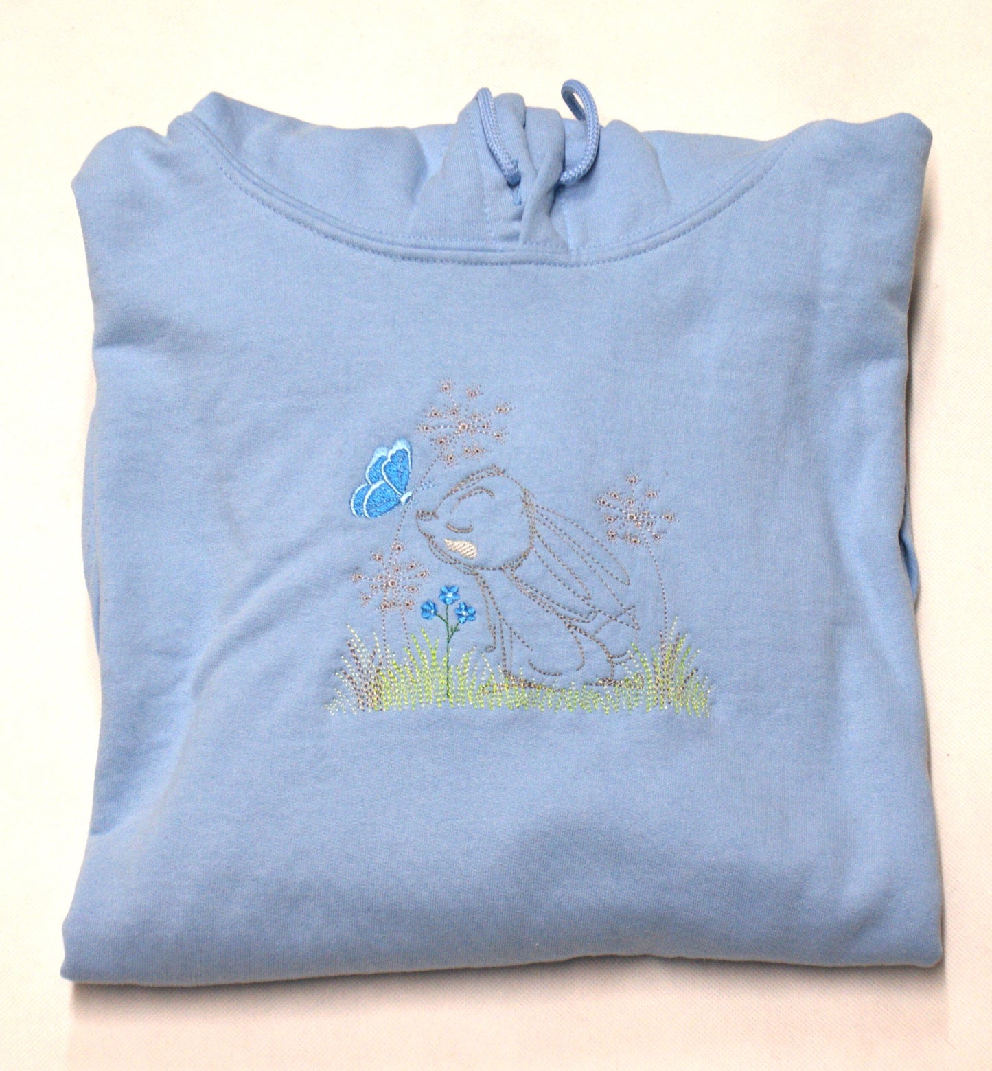 Bunny Rabbit and Butterfly Embroidered Hoodie, Sweatshirt