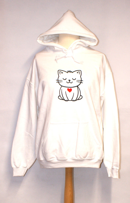 Embroidered Cat Hoodie, Sweatshirt