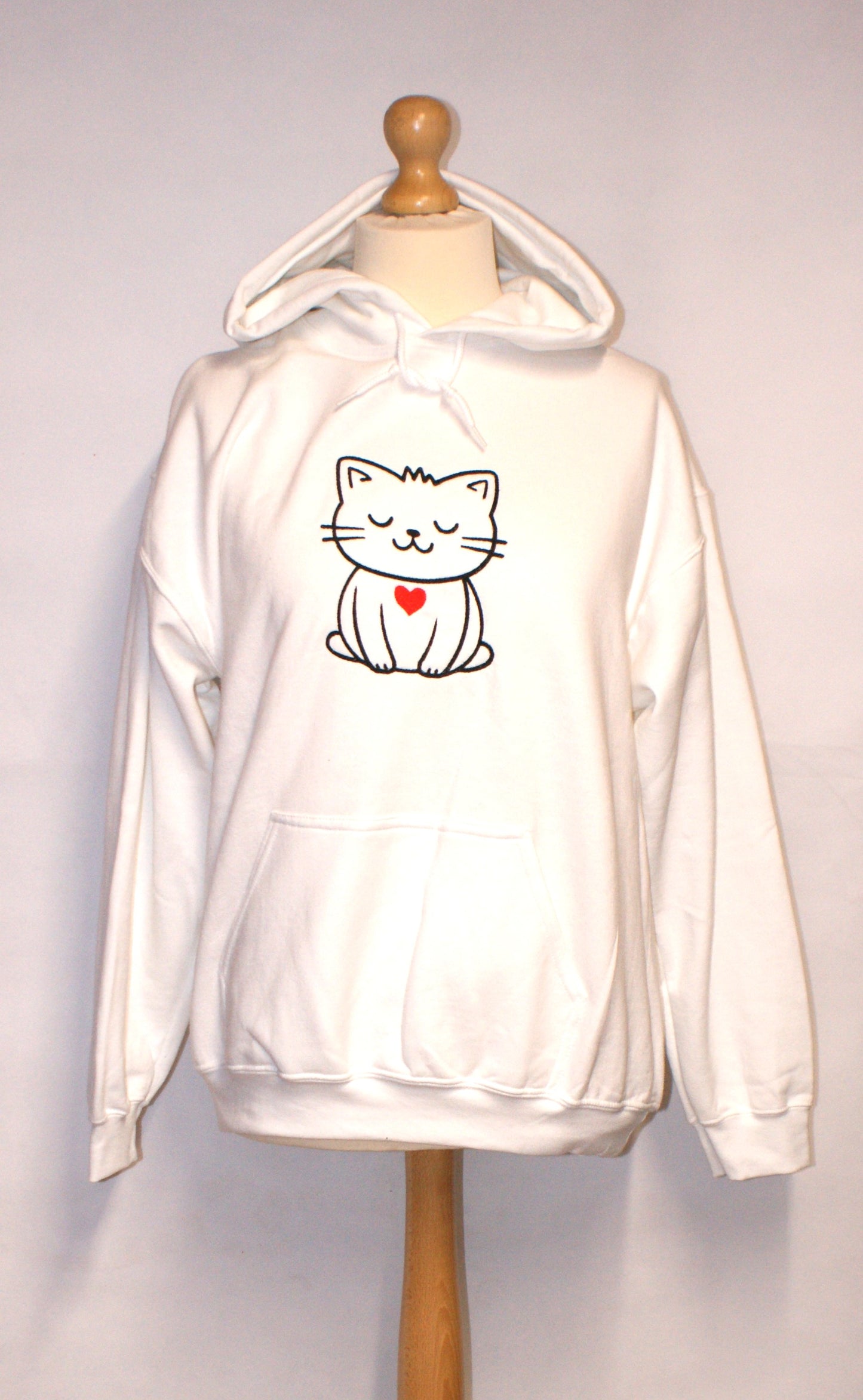 Embroidered Cat Hoodie, Sweatshirt