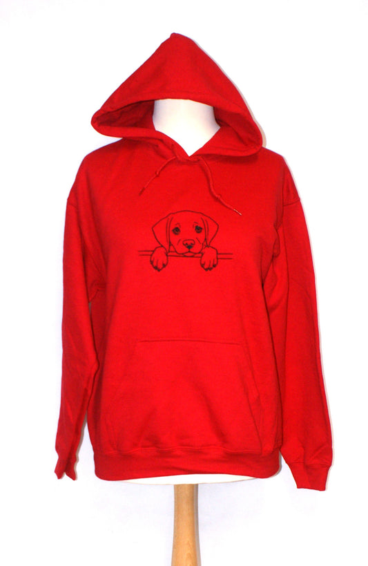 Hoodie with a Labrador Puppy Embroidered on the front