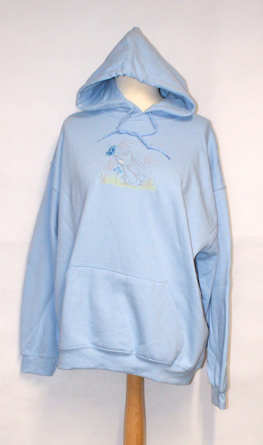 Bunny Rabbit and Butterfly Embroidered Hoodie, Sweatshirt