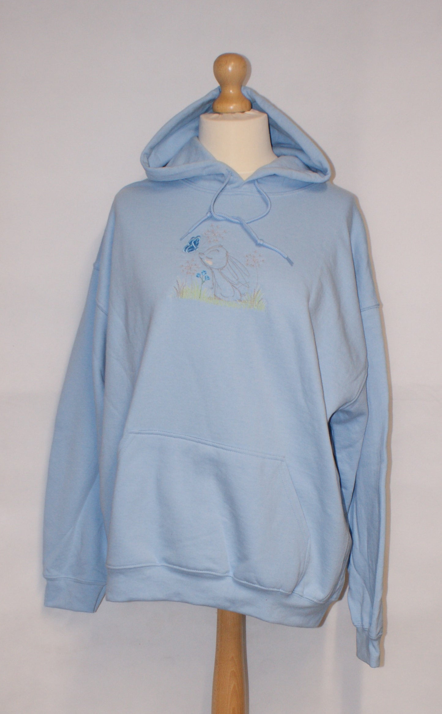 Bunny Rabbit and Butterfly Embroidered Hoodie, Sweatshirt