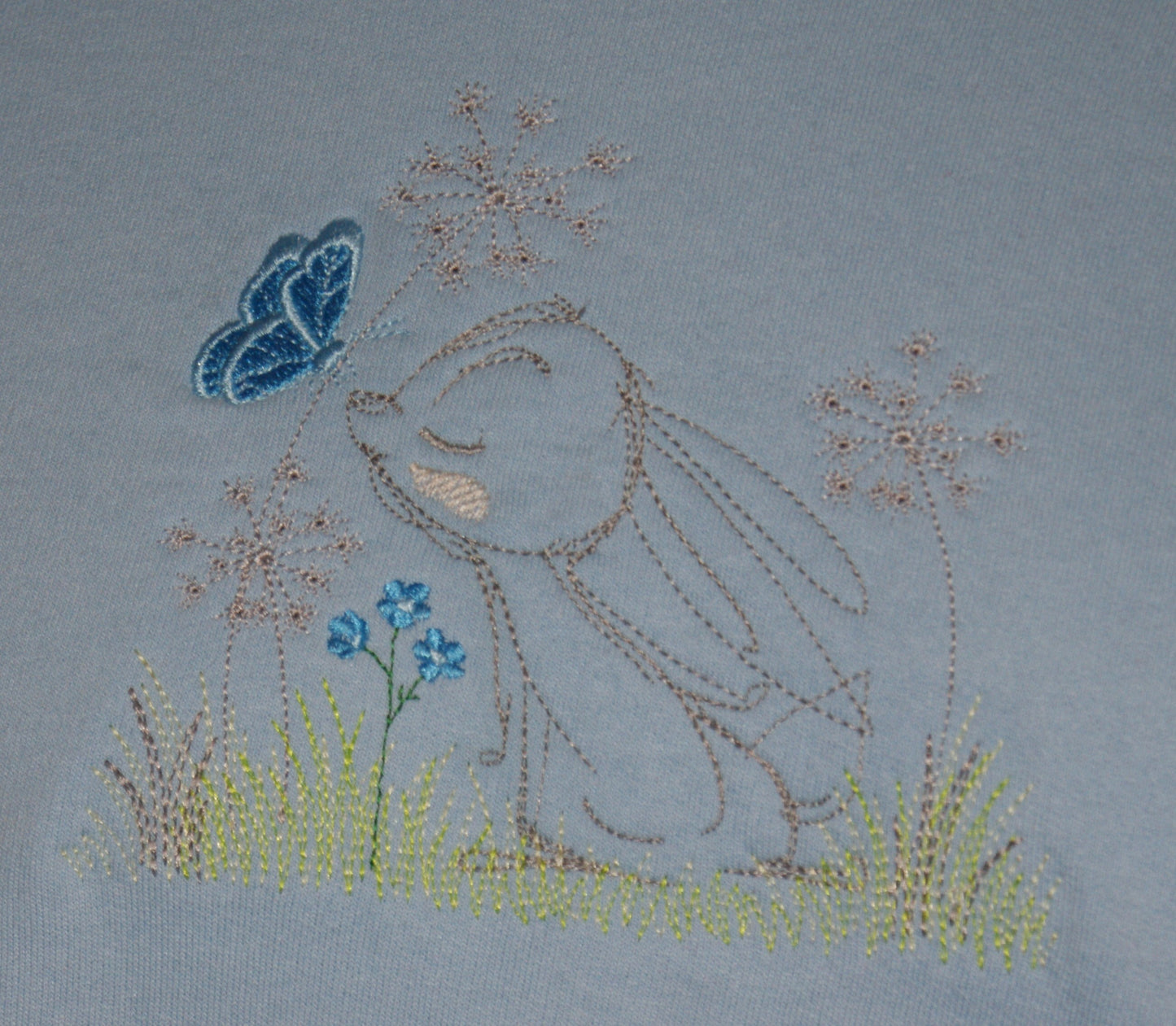 Bunny Rabbit and Butterfly Embroidered Hoodie, Sweatshirt